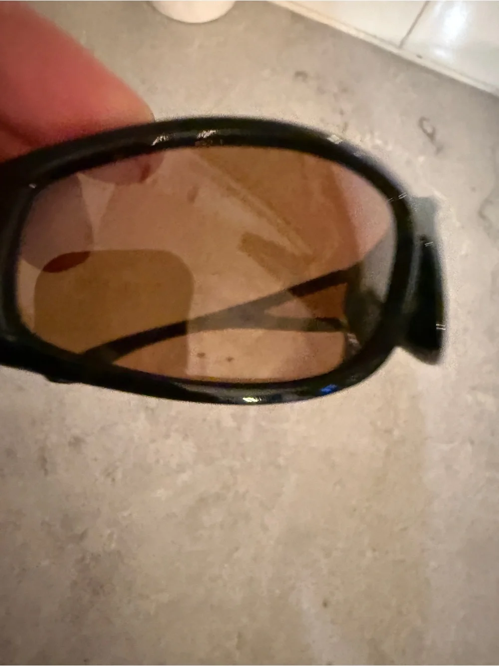 Retro 90s polarized wraparound Black Frame Sunglasses with sheer Brown Lenses